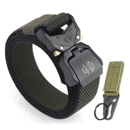 KOLBER 110cm/125cm/140cm Elastic Belt for Men Aluminum Buckle Quick Release Outdoor Casual Belt Military Tactical Belt Male