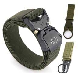 KOLBER 110cm/125cm/140cm Elastic Belt for Men Aluminum Buckle Quick Release Outdoor Casual Belt Military Tactical Belt Male