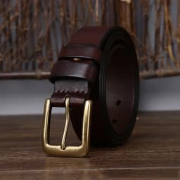 3.3CM Men's Genuine Leather Belt Luxury Designer Brass Pin Buckle Belts Pure Cowskin Vintage Strap Male Jeans for Man Women