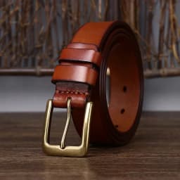 3.3CM Men's Genuine Leather Belt Luxury Designer Brass Pin Buckle Belts Pure Cowskin Vintage Strap Male Jeans for Man Women