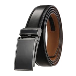 VATLTY New 3.0cm Men's Leather Belt Metal Automatic Buckle Trouser Belt for Male Fashion Non-perforated Waistband Girdle