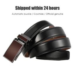 VATLTY New 3.0cm Men's Leather Belt Metal Automatic Buckle Trouser Belt for Male Fashion Non-perforated Waistband Girdle