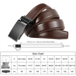 VATLTY New 3.0cm Men's Leather Belt Metal Automatic Buckle Trouser Belt for Male Fashion Non-perforated Waistband Girdle