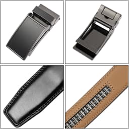 VATLTY New 3.0cm Men's Leather Belt Metal Automatic Buckle Trouser Belt for Male Fashion Non-perforated Waistband Girdle