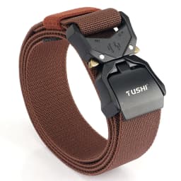 TUSHI Elastic Jeans Belt For Men Aluminum Alloy Pluggable Buckle Training Tactical Belts Comfortable High Quality Male Belt