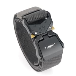 TUSHI Elastic Jeans Belt For Men Aluminum Alloy Pluggable Buckle Training Tactical Belts Comfortable High Quality Male Belt