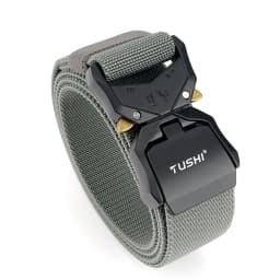 TUSHI Elastic Jeans Belt For Men Aluminum Alloy Pluggable Buckle Training Tactical Belts Comfortable High Quality Male Belt