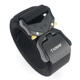TUSHI Elastic Jeans Belt For Men Aluminum Alloy Pluggable Buckle Training Tactical Belts Comfortable High Quality Male Belt