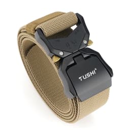 TUSHI Elastic Jeans Belt For Men Aluminum Alloy Pluggable Buckle Training Tactical Belts Comfortable High Quality Male Belt