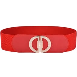 Women Skinny Elastic Belt Ladies Fashion Alloy Buckle Plus Size Stretchy Wide Waist Belt for Dresses