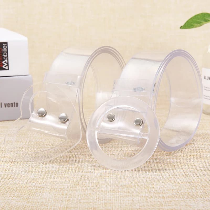 New Transparent Plastic Solid Color PVC Material Women Belt Fashion Tide All-match Casual Fashion Personalized Waistband 2020