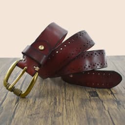 Deepeel 3.8cm Wide New 105-125cm Male Retro Genuine Leather Belt Hollow Top Layer Cowhide Pin Buckle Belts Men's Jeans Waistband