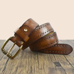 Deepeel 3.8cm Wide New 105-125cm Male Retro Genuine Leather Belt Hollow Top Layer Cowhide Pin Buckle Belts Men's Jeans Waistband