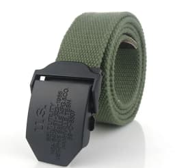 SupSindy Men Canvas Belt Black US Metal Buckle Army Military Tactical Belts for Men Jeans Outdoor Training Soldier Strap Male