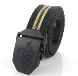 SupSindy Men Canvas Belt Black US Metal Buckle Army Military Tactical Belts for Men Jeans Outdoor Training Soldier Strap Male