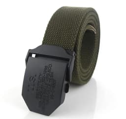 SupSindy Men Canvas Belt Black US Metal Buckle Army Military Tactical Belts for Men Jeans Outdoor Training Soldier Strap Male
