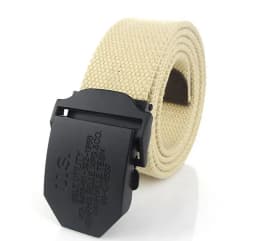 SupSindy Men Canvas Belt Black US Metal Buckle Army Military Tactical Belts for Men Jeans Outdoor Training Soldier Strap Male