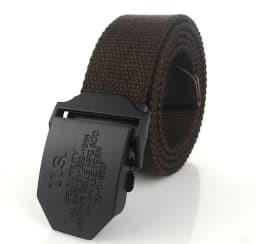 SupSindy Men Canvas Belt Black US Metal Buckle Army Military Tactical Belts for Men Jeans Outdoor Training Soldier Strap Male