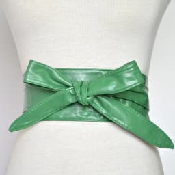 New Wide Waistband Ladies Fashion Decorative Ribbon Bow Tie Women Fashion White Belt Soft and Comfortable Designer Belt Green