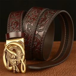 SupSindy Men Genuine Leather Belt Luxury Gold Crocodile Metal Automatic Buckle Cowhide Belts for Men Jeans Waistband Male Strap