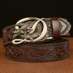 SupSindy Men Genuine Leather Belt Luxury Gold Crocodile Metal Automatic Buckle Cowhide Belts for Men Jeans Waistband Male Strap