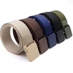 Men Female Belts Military Nylon Adjustable Belt Men Outdoor Travel Tactical Waist Belt with Plastic Buckle for Pants 130cm