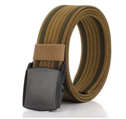 Men Female Belts Military Nylon Adjustable Belt Men Outdoor Travel Tactical Waist Belt with Plastic Buckle for Pants 130cm