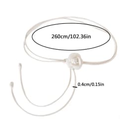 Camellia Flower Leather Rope Waist Chain For Women Thin Belt Sweet Knot Waistband Fashion Clothes Dress Decorative Girdles Strap