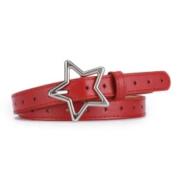 1.8x93cm Children Kids Adjustable Metal Snap PU Leather Belt Girls Boys Silver Buckle Belts Waistband Pants Decor Waist Belt