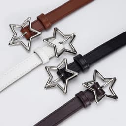 1.8x93cm Children Kids Adjustable Metal Snap PU Leather Belt Girls Boys Silver Buckle Belts Waistband Pants Decor Waist Belt