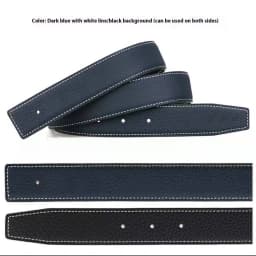3.2/3.8cm Luxury Wide Belt Without Buckle Fashion Belts First Layer Genuine Cowhide Belt,Unisex,Double-sided,Two-color
