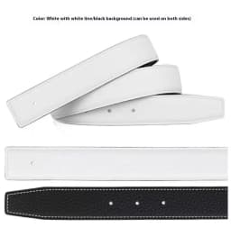 3.2/3.8cm Luxury Wide Belt Without Buckle Fashion Belts First Layer Genuine Cowhide Belt,Unisex,Double-sided,Two-color