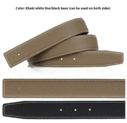 3.2/3.8cm Luxury Wide Belt Without Buckle Fashion Belts First Layer Genuine Cowhide Belt,Unisex,Double-sided,Two-color