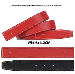 3.2/3.8cm Luxury Wide Belt Without Buckle Fashion Belts First Layer Genuine Cowhide Belt,Unisex,Double-sided,Two-color