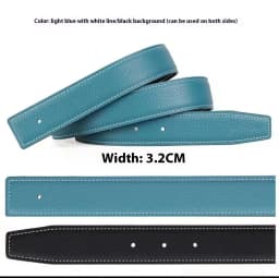 3.2/3.8cm Luxury Wide Belt Without Buckle Fashion Belts First Layer Genuine Cowhide Belt,Unisex,Double-sided,Two-color