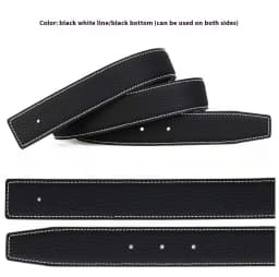 3.2/3.8cm Luxury Wide Belt Without Buckle Fashion Belts First Layer Genuine Cowhide Belt,Unisex,Double-sided,Two-color