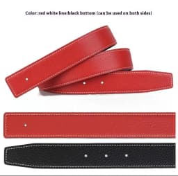 3.2/3.8cm Luxury Wide Belt Without Buckle Fashion Belts First Layer Genuine Cowhide Belt,Unisex,Double-sided,Two-color