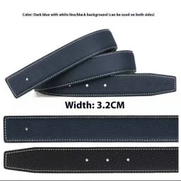 3.2/3.8cm Luxury Wide Belt Without Buckle Fashion Belts First Layer Genuine Cowhide Belt,Unisex,Double-sided,Two-color
