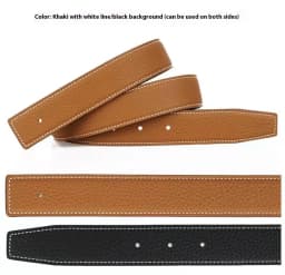 3.2/3.8cm Luxury Wide Belt Without Buckle Fashion Belts First Layer Genuine Cowhide Belt,Unisex,Double-sided,Two-color