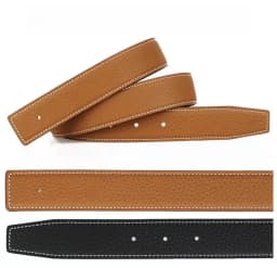 3.2/3.8cm Luxury Wide Belt Without Buckle Fashion Belts First Layer Genuine Cowhide Belt,Unisex,Double-sided,Two-color