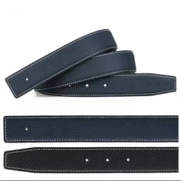 3.2/3.8cm Luxury Wide Belt Without Buckle Fashion Belts First Layer Genuine Cowhide Belt,Unisex,Double-sided,Two-color