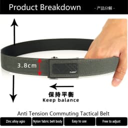 TUSHI Brand Double Layered Thickened Tactical Belt Men's Outdoor Nylon 3.8 Wide Automatic Buckle Belt Sports