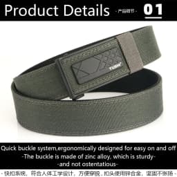 TUSHI Brand Double Layered Thickened Tactical Belt Men's Outdoor Nylon 3.8 Wide Automatic Buckle Belt Sports