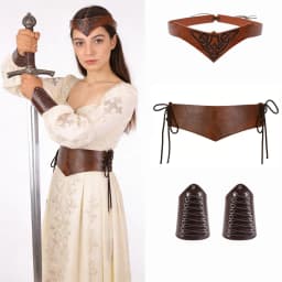 UYEE Waist Cover Bracelet Set Western Cowboy Style Series Waist Cover Decoration Bracelet Decoration Retro Medieval Style Belt