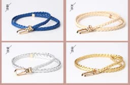 0.9x106cm Women Thin Skinny Vintage Ladies Dress Belts Braid PU Leather Belt for Jeans Pin Buckle Female Strap Candy Colors
