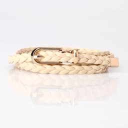 0.9x106cm Women Thin Skinny Vintage Ladies Dress Belts Braid PU Leather Belt for Jeans Pin Buckle Female Strap Candy Colors
