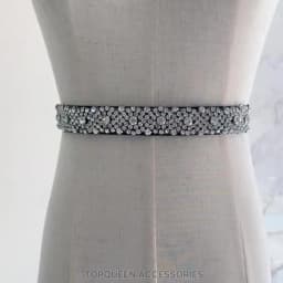 TOPQUEEN S407-B Women Elastic Belts for Party Dress Gown Silver Rhinestone Girdle Female Shiny Waistband Fashion Daily Luxurious