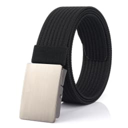 VATLTY New Men's Black Belt Hard Alloy Silver Buckle Tactical Military Belt Sturdy Nylon Jeans Waistband Girdles for Male