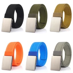 VATLTY New Men's Black Belt Hard Alloy Silver Buckle Tactical Military Belt Sturdy Nylon Jeans Waistband Girdles for Male