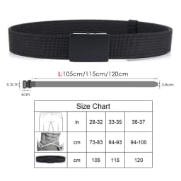 VATLTY New Men's Black Belt Hard Alloy Silver Buckle Tactical Military Belt Sturdy Nylon Jeans Waistband Girdles for Male